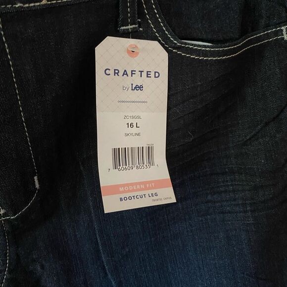 Crafted by Lee Bootcut Bi Stretch Jeans Size 16 Long Color Skyline NWT - Picture 7 of 7